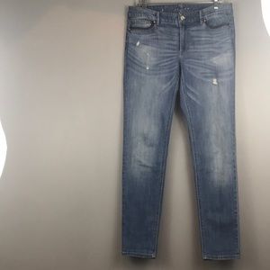 WHBM Skinny Jean.LeatherDetail.